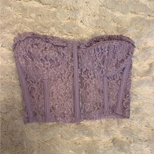 Pretty Little Thing Purple lace strapless top